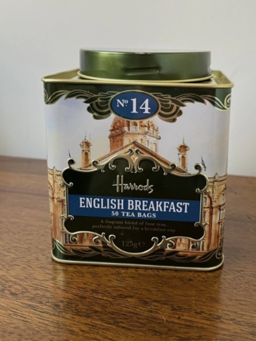 Harrods English Breakfast No 14 Empty Tea Bag Tin Container (no teas)